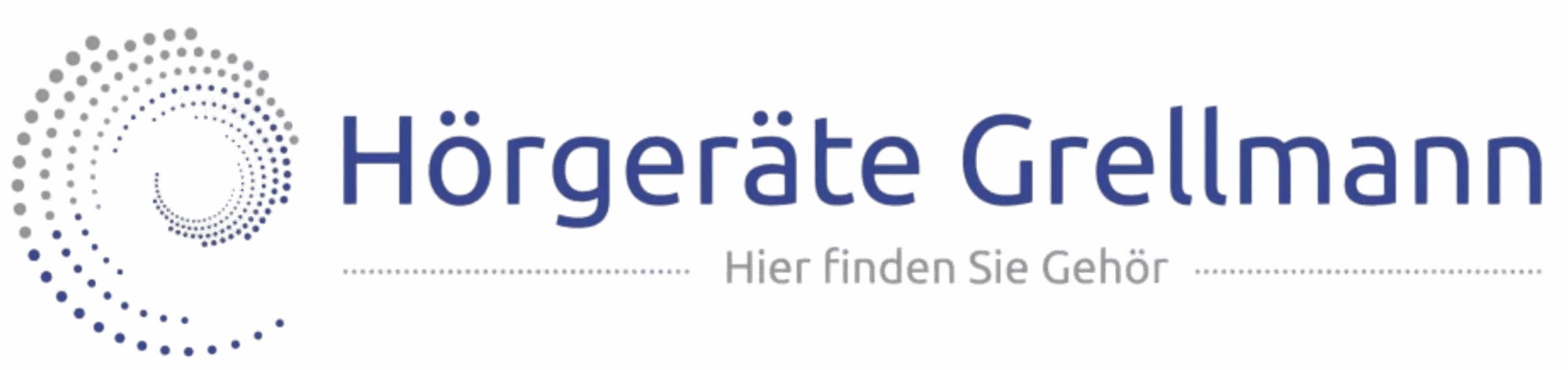 Logo Hörgeräte Grellmann in Blau und Grau auf transparentem Hintergrund.