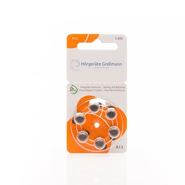 Hörgeräte Grellmann Batterien der Größe A13.