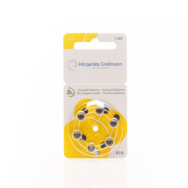 Hörgeräte Grellmann Batterien der Größe A10.