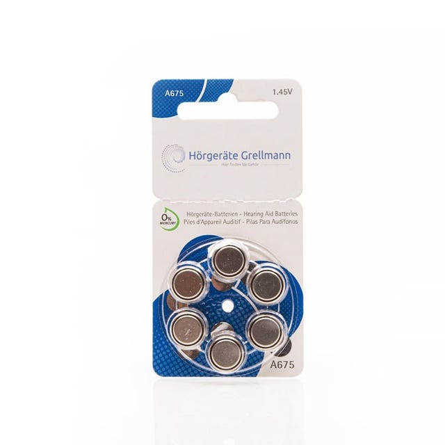 Hörgeräte Grellmann Batterien der Größe A675.